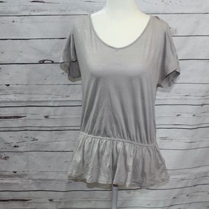 NWOT Elle Peplum Lace Back Top